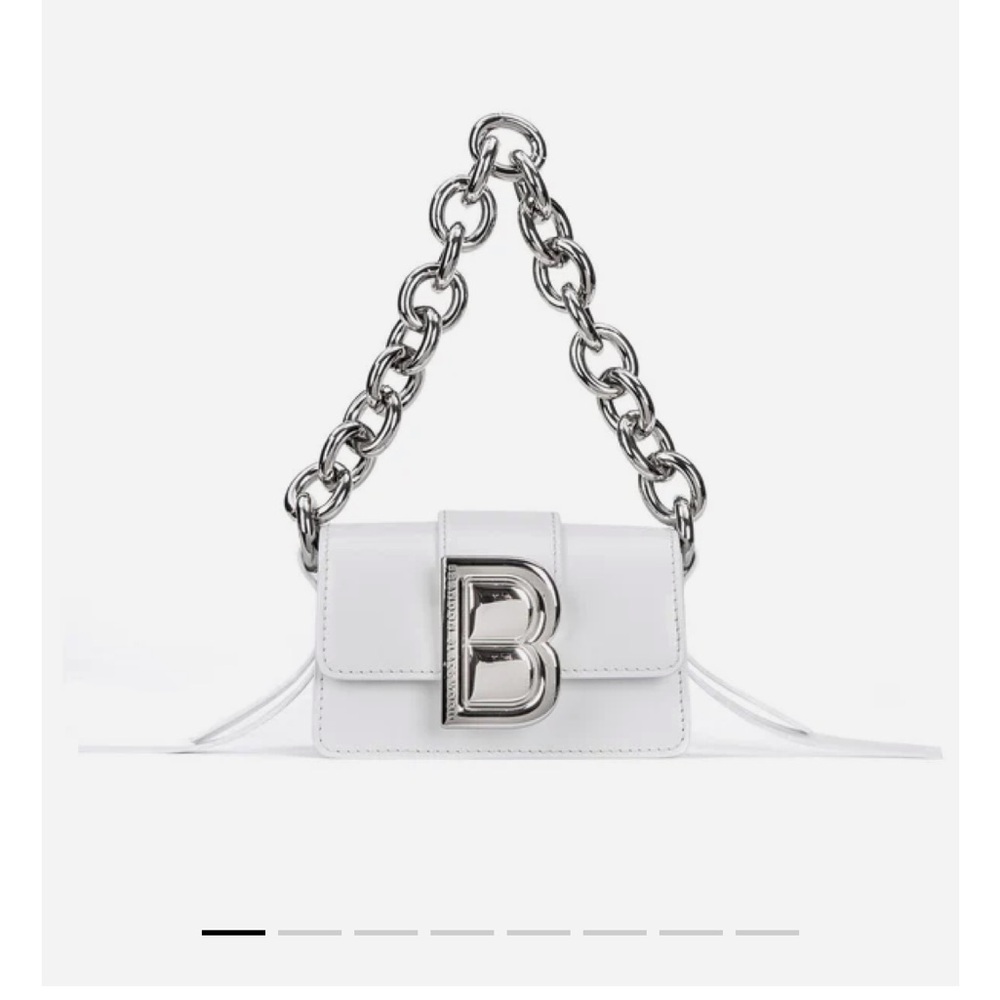 Brandon Blackwood White Mini Nia Bag with Silver Chain